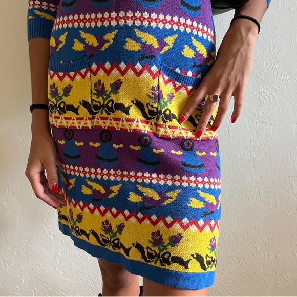 Betsey Johnson Vintage Archive Punk Label Reissue Knit Sweater Dress - Picture 3 of 9